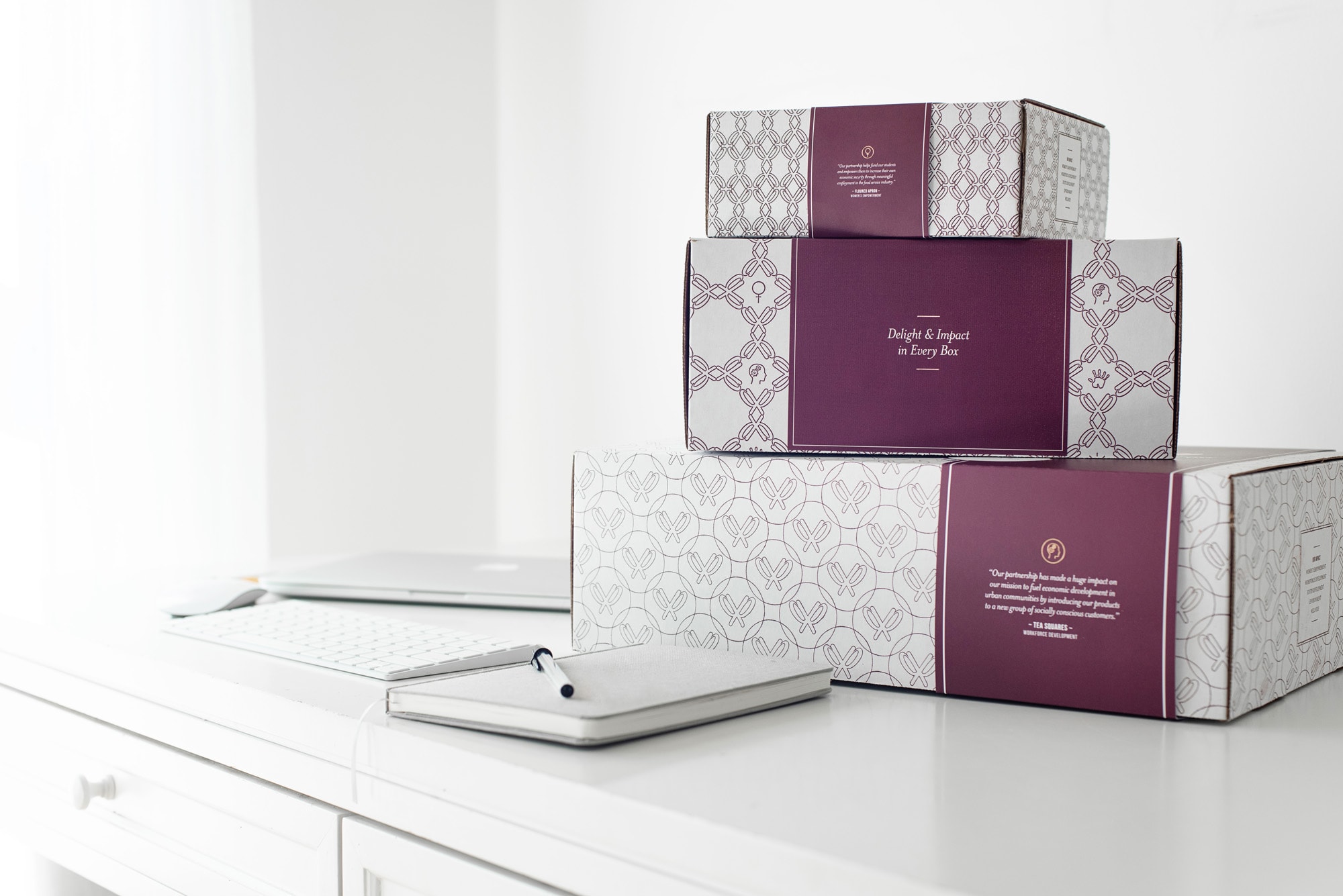 Featured Packed with Purpose gift boxes that create social impact