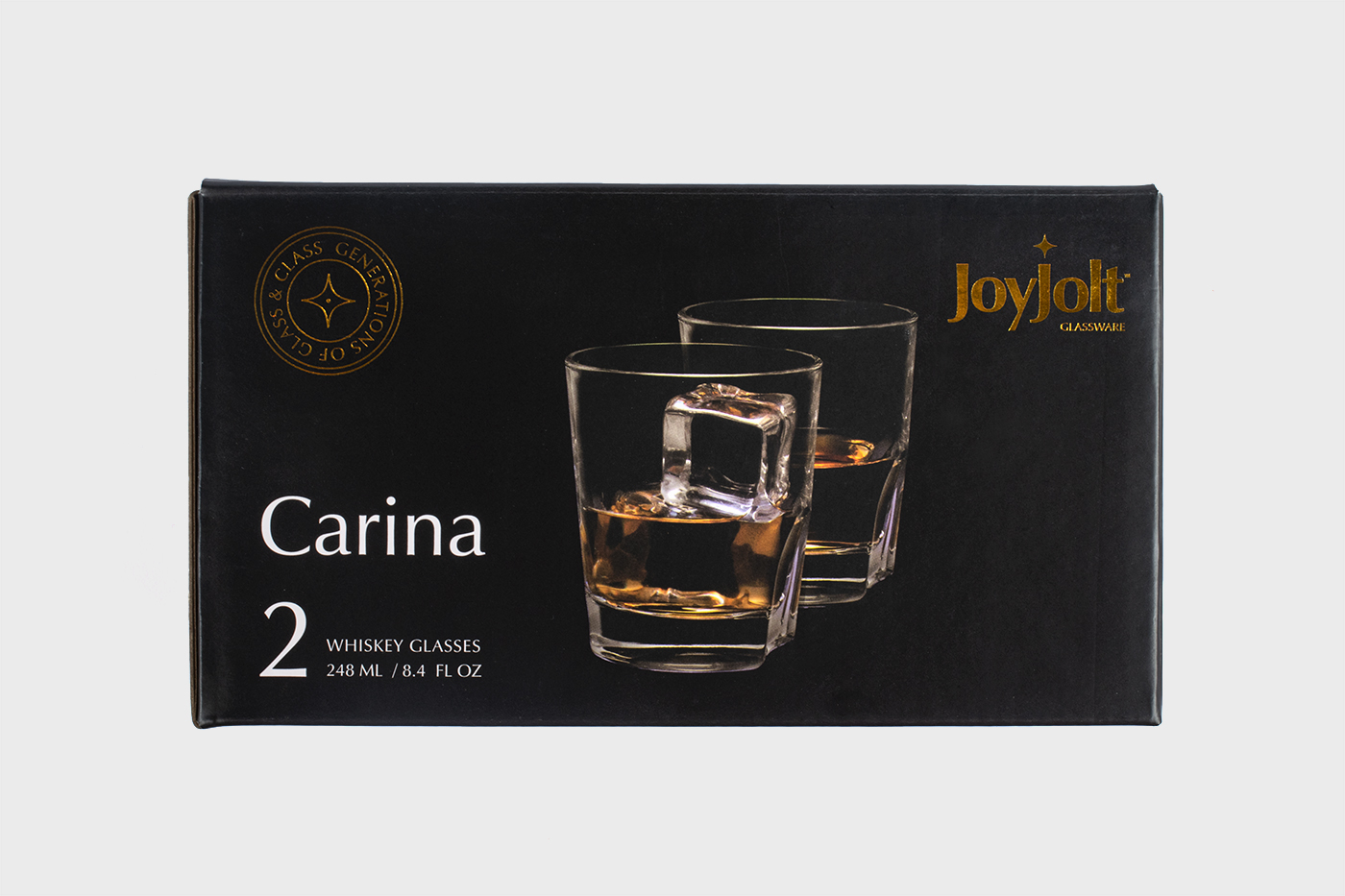 Whiskey glasses from JoyJolt. A Packed with Purpose Impact Partners.