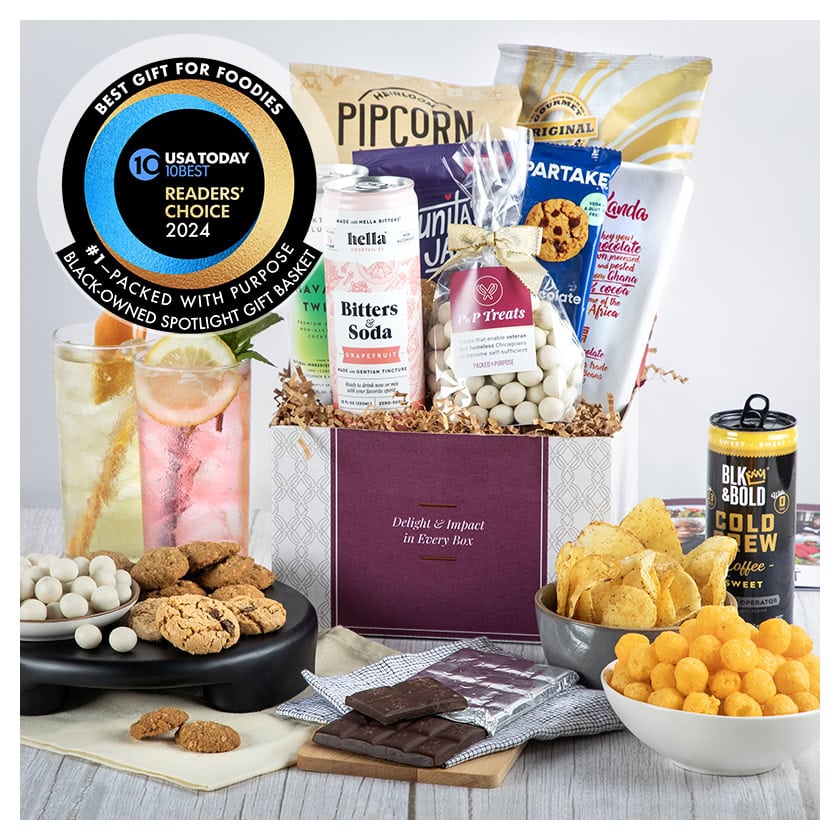 Black Owned Spotlight Deluxe Gift Basket. USA Today Winner of Best Gift for Foodies