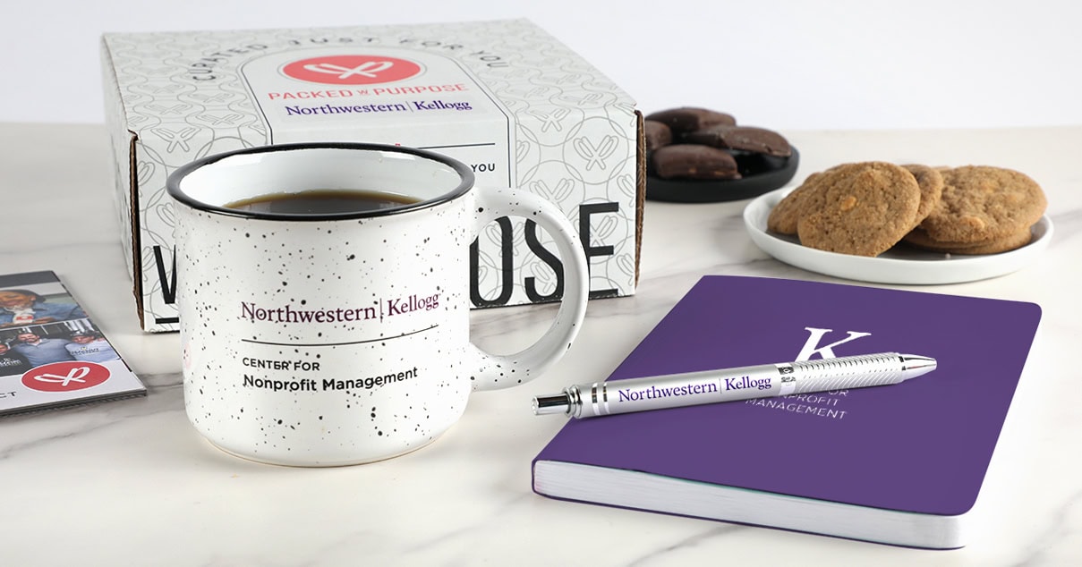 Northwestern University custom branded gift with treats
