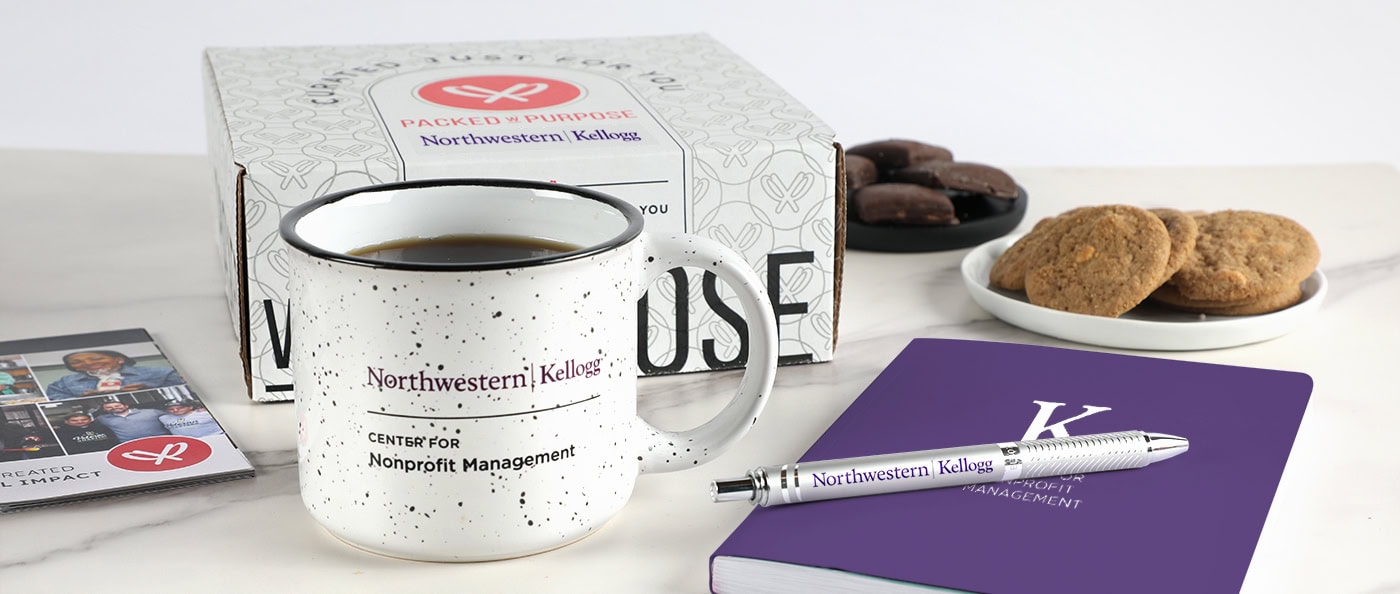 Northwestern University custom branded gift with treats