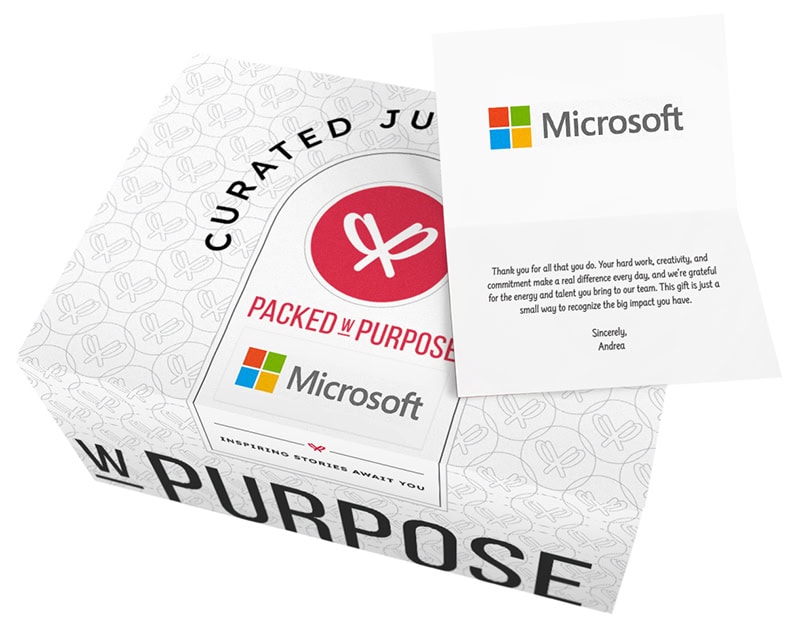 Branded box and message card