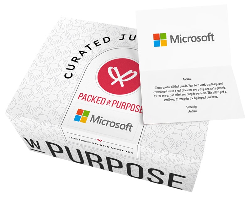 Branded box and message card