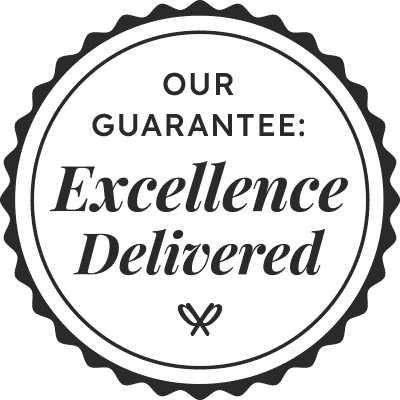Our Guarantee badge. Excellence Delivered.