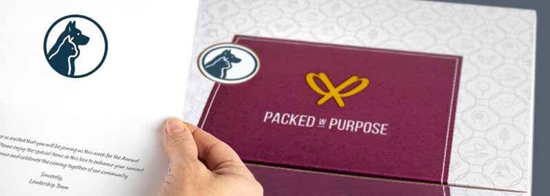 Custom branded gift box and message card