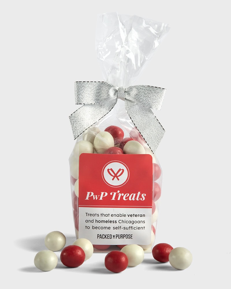 Red and white pretzel balls