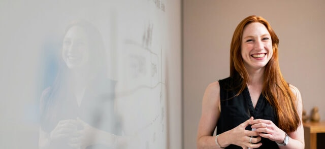 Smiling woman in an office