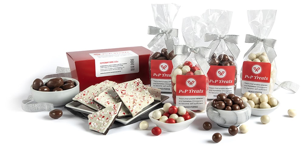 A variety of PwP Treats arranged on a desktop