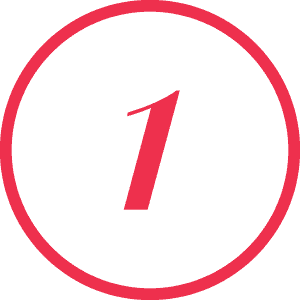 Number 1 inside a red circle