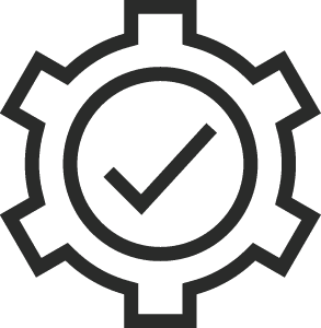 Gear icon with a checkmark