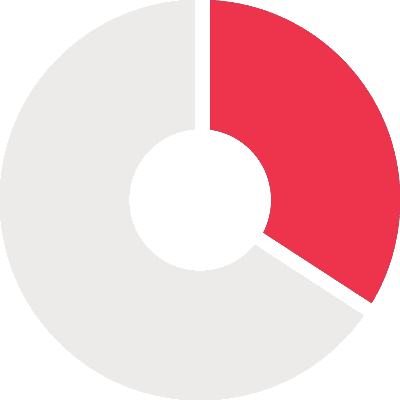 Pie graph displaying 33%