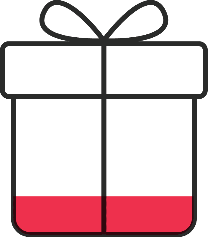 Gift icon representing 19%